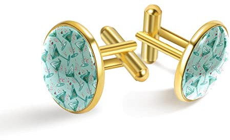 Personalisierte Gold Manschettenknöpfe für Smoking Shirt Cocktails und Herzen, 20mm*20mm, Edelstahl, Künstlicher Quarz