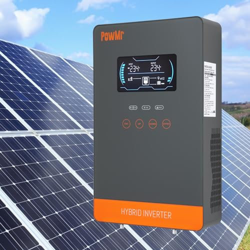 Hybrid Wechselrichter 24V DC auf 220V AC 4.5 kW 130A Solar Ladegerät Reiner Sinus Spannungswandler Solar Inverter MPPT Solarladeregler, Solar Wechselrichter für Wohnmobil, Haushalt, Solaranlage