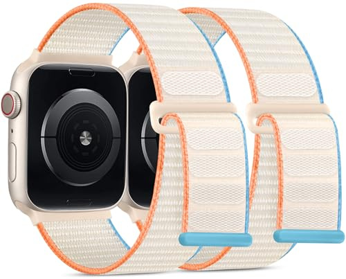 WJK 2-pack nylonband kompatibelt med Apple Watch-band alla serier män kvinnor