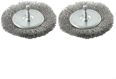 2PCS 100mm Electric Joint Brush Replacement Brush Wire Brush Set,Stainless Steel Brushes,6mm Diameter Shank Wire Brushes For EFB 400 Blister and EFB 401 Blister