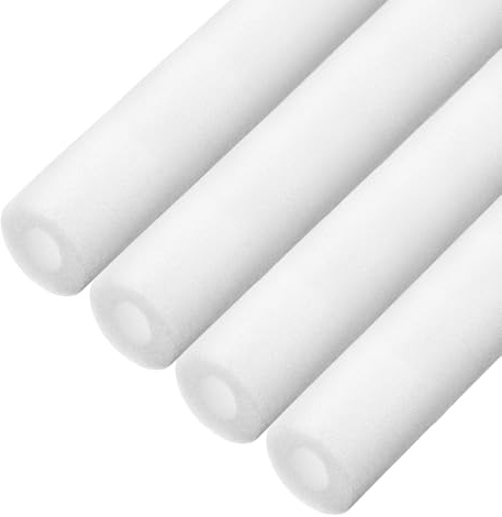 sourcing map 4pcs Pipe Insulation Foam Tubes Pipe Lagging 25mm(1 Inch) ID 45mm OD 3ft Freeze Protection for Copper Pipe, White