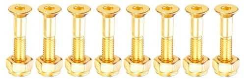 PATIKIL 8 Pièces Kit de Quincaillerie pour Skateboard 1-1/8 Doré