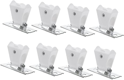LIFKICH Accessori per Tende Romane 8 Pezzi Puleggia per Binario Scorrevole in Ferro e Plastica, Dispositivo di Blocco Cavo per Tende a Pacchetto, Adatti per Ufficio, Ristorante e Abitazioni