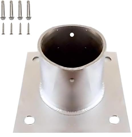 Kit base per pali in acciaio inossidabile per recinzioni per cassette postali pergolate esterne rotonde staffe supporto antiruggine Deck Post Base di ancoraggio 7 cm diametro 8 cm altezza 1 pezzo