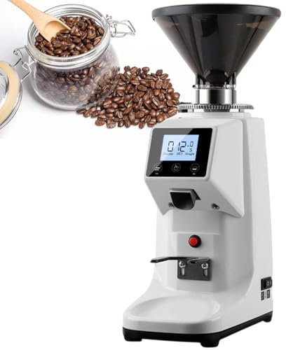 vnmudzeo Macinacaffè Automatico per caffè Espresso con Display LCD, Contenitore per Chicchi Rimovibile,White-500ml