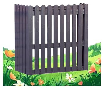 HUFIREHU Bois Cache Clim ClôTure De Climatisation Cache Climatiseur Exterieur Bois Cache Pompe A Chaleur ExtéRieur éCran De Confidentialité ExtéRieur ClôTure Grilles De Pompe à Chaleur(Gray,105*46*95C