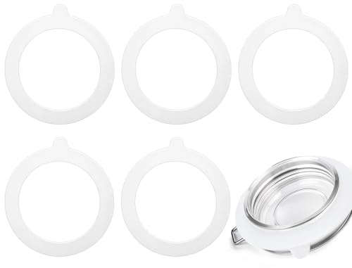 Tyqour Lot de 6 joints de rechange en silicone anneaux en caoutchouc pour bocaux de conserve, blancs, étanches, pour couvercles de bocaux de conserve, 70 x 95 mm