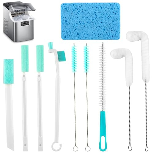 10pcs Ice Maker Cleaner Brush, Ice Maker Cleaning Brush Set Multifunctional Ices Machine Cleaning Tools Portable Ices Machine Cleaner Tool Cleanings Set for Crevice & Tight Spaces
