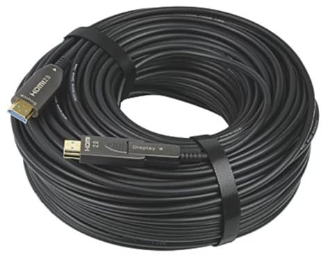 Labgear 50m Fibre Optic HDMI Cable, Active Optical 4K HDMI 2.0 Lead with Ethernet, High Speed 18Gbps, HDR, ARC, CEC Support, Lightweight Slim HDMI Cable for Long Distance Installations