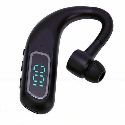 SIXRUN Auriculares Inalámbricos Bluetooth, Auricular Bluetooth de un Oído ABS con 6.0, Micrófono con Cancelación de Ruido, Batería de 180 MAh, Auricular Giratorio de 180 Grados para Llamadas de