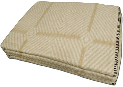 Euroricami Viterbo Coperta Misto Lana Matrimoniale 2 Piazze Prodotto Italiano Beige