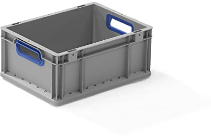 Allit 456725 417 EuroBox med öppna handtag, grå/blå, 400 x 300 x 170 mm