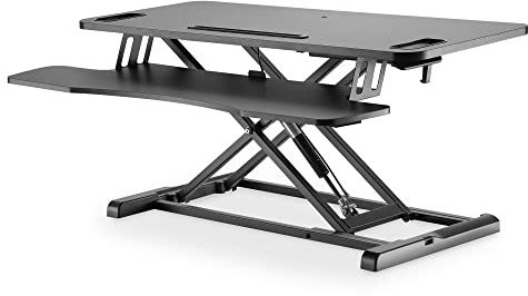 DIGITUS Ergonomic Workspace Riser Aufstellung für LCD-Bildschirm/Tastatur/Maus Schwarz auf dem Tisch