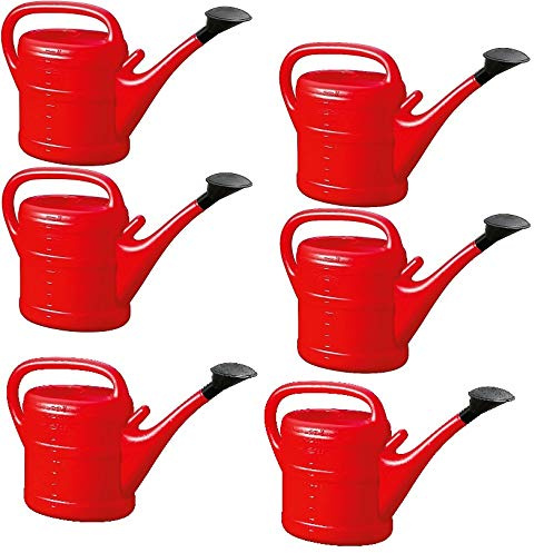 6X Gießkanne 10L ROT + 1x KÜHLSCHRANKMAGNET! Blumenkanne Kunststoff für groß & klein Garten & Zimmerpflanzen Gießkannen Gieskanne Gieskannen Giesskanne 10 Liter Watering Can Gieskannen10Liter lr