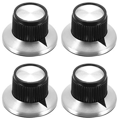 Sourcing Map Lautsprecherknopf, Verstärkerknopf, 24 x 14 mm, Pfeilanzeige, Kappe für 6 mm Durchmesser, 4 Stück Schaft-Potentiometer