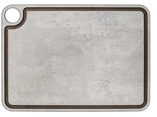 Arcos Planche à découper avec canal et crochet Surface lisse pour hacher les aliments en fibre de cellulose et résine Ustensile de coupe professionnel Planche à servir Couleur Gris 15 x 11