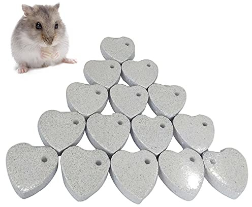 kathson 15 PCS Hamster Chew Toys Chinchilla Teeth Grinding Stones Rabbit Lava Block Stones Natural Mineral Stone Small Animal Calcium Chewing Toy for Bunny Guinea Pig Gerbil Rat