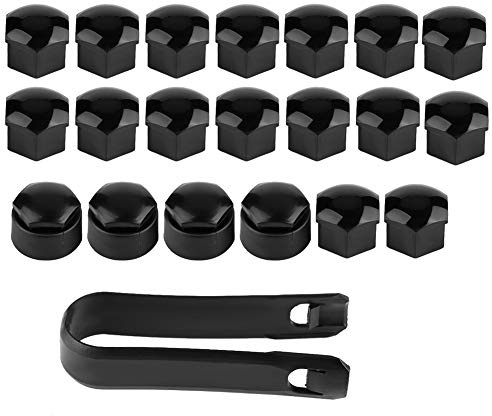EBTOOLS pour bouchon noir roue vehicule pour cache ecrou alfa mito pour cache ecrou roue mito pour hub cap Capuchons d'écrou de roue 17mm 20pcs 17mm écrou de roue de voiture Auto