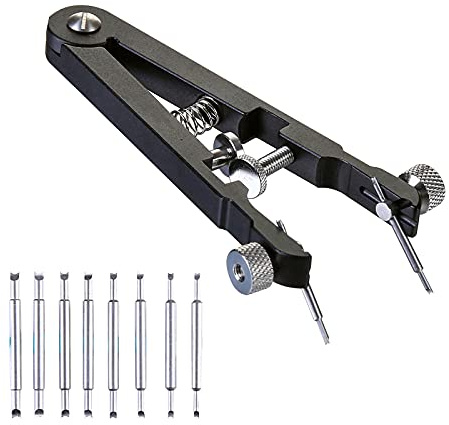LFGKeng Fjäderstång, tång med robust 8 stift, 6825 fjäderstång pincettverktyg, för borttagning och ersättning av klockor, handledsband, remborttagning, reparationssats