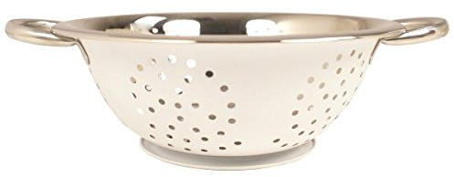 Acense Stainless Steel Colander, 24cm x 10.5cm, Cream, Food Grade, Quick Draining, Multi-Purpose