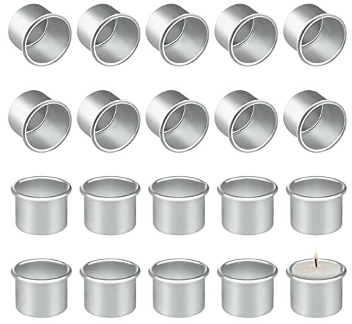 Kerzenhalter Stabkerze, Tikplus 30 Stück Kleine Stabkerzen Aluminium, Runden DIY Kerzentülle Kerzenständer Kerzeneinsätze für Hochzeit Geburtstag Tischdeko