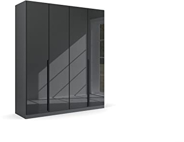 Rauch Möbel Quadra-Spin MODERN, Schrank, Farbe Glas Basalt/Grau metallic, Breite 181 cm