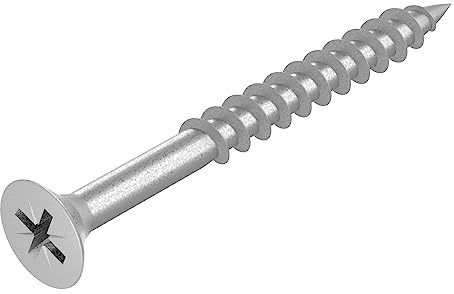 SECCARO Spanplattenschraube 4 x 40 mm, Edelstahl V2A VA A2, Holzschraube mit Teilgewinde, Kreuzschlitz/PZ, 200 Stück
