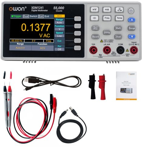 OWON XDM1241 Multimètre Digital de Table avec Piles Rechargeables True RMS Haute Précision Testeur Électrique Multimètre Universel de Bureau