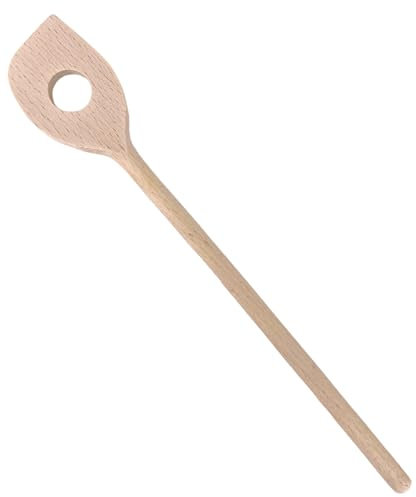 Balna 1 Stück Risottolöffel Kochlöffel Holz 30 cm Holzkochlöffel Buche mit Loch und Ecke - Küchenhelfer MADE IN EUROPE - Holzlöffel Rührlöffel