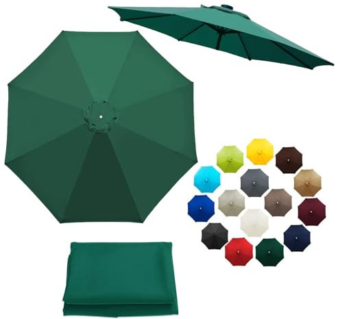 Yspenloo Market Table 8 Ribs Umbrella Replacement Canopy, Water Resistant Cloth Umbrella Replacement Top for Garden Backyard Pool Umbrellas Cantilever Parasols(Indian Khaki,300cm)