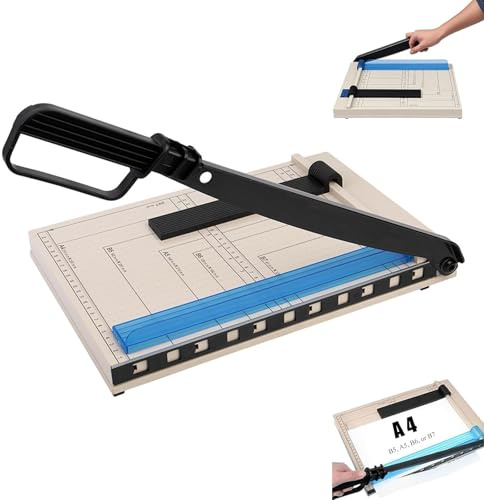 Cortador de Papel Con Protector de Seguridad - 12 Longitudes de Corte, Capacidad de 12 Hojas, Corte Preciso - Recortadora Para Oficina y Hogar