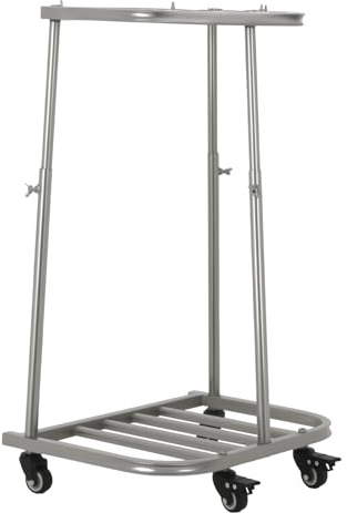 4-Wheel Trash Bag Holder, Outdoor Metal Leaf Bag Holder Stand, Garbage Bag Frame Holder, Mobile Trash Bag Holder, Adjustable Lift, Hand Welded Metal Stainless Steel Bag Support Column Frame