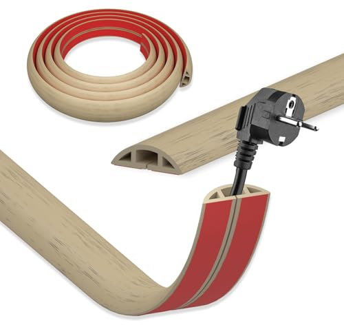 DIKARIYA Självhäftande kabelkanaler, 3 cm x 3 m flexibel kabelgenomföring golv | Kabelränna, kabelskydd, kabelskydd, självhäftande golvskydd för hem, kontor, skola, lager