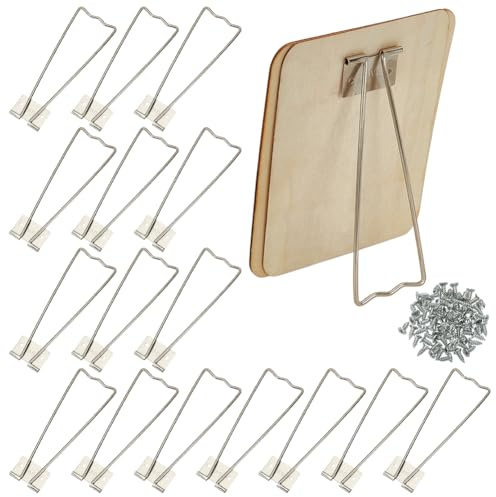 FINGERINSPIRE 16 x supporto posteriore per cavalletto in lega per foto, supporto per cornice fotografica, cavalletto per cornice fotografica platino con 20 viti, supporto posteriore per cornice