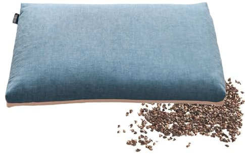 Japanisches Buchweizenkissen zum Schlafen, bequem, 53,3 x 27,9 cm, Blau