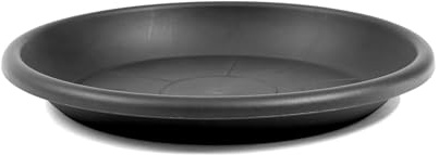 HAC24 Blomkruka, underlägg, antracit, rund, Ø 58 cm, växtkruka, blomkruka, skål plast, planteringslåda
