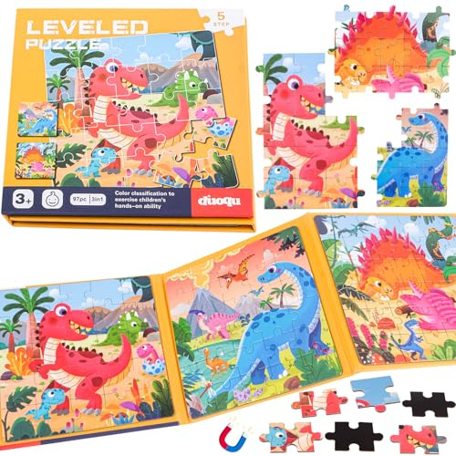 MINISOISO Magnetpuzzle für Kinder,97PCS Magnet Puzzle Kinder Tiere,Magnetpuzzle,Kinderpuzzle Magnet für Kinders,Magnetische Puzzle Magnetspiel für Kinders 3 4 5 6 7 Jahren,Geschenk, Reisen Spiele,B