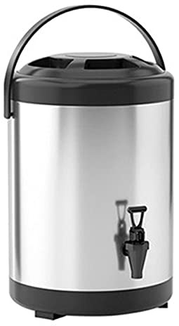 Distributori di acqua calda a barile isolati in acciaio inossidabile, distributore di bevande termiche con rubinetto e supporto, urna in acciaio inossidabile 304 per acqua calda, caffè e latte, 6 l/7,