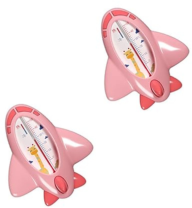 QUMIIRITY 2 Stück Niedliches Badewasser Thermometer für Wasserdichtes mit Temperaturmessung Rosa Sicheres Badespielzeug für Badewanne und Raumtemperaturmessung