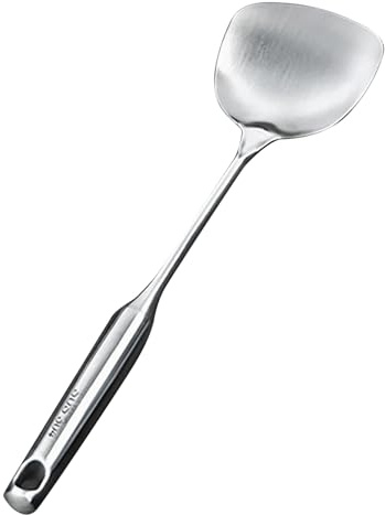 Spatule professionnelle en acier inoxydable Extra Long Hather résistant à la chaleur Ustensile de cuisine de cuisson à la tête épaissie pour la friture Retourage Flipping Pancakes