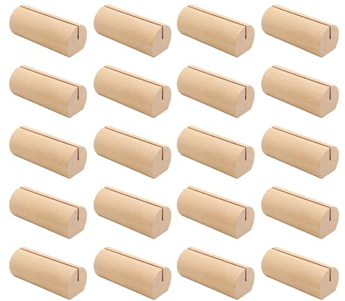 Lot de 20 supports de numéro de table en bois pour cartes de mariage, mémos, notes, photos, étiquettes alimentaires