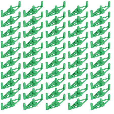 Keenso Pflanzenstützclip, Zweig, Wiederverwendbar, Verstellbar, Stieltrainer-Clamp/Holder für Gemüse, Low-Stress-Training, 50 Packungen (Green)