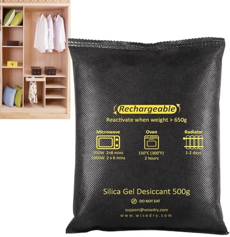 Assorbi-umidità - Sacchetti Deumidificatori Per Auto Riutilizzabili Da 500 G | Borsa Assorbiumidità | Pacchetti Di Umidità Riattivata Per Microonde | Assorbitore Di Gel Di Silice Per Cassetto, Seminte
