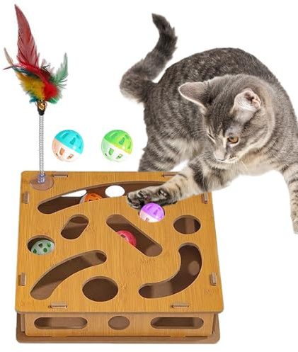 Griffoir Puzzle de Stimulation Mentale pour Chat, Jouet Lime Griffoire Amusant Pour Chaton, Jeu De Caisse À Gratter Stimulante Pour Chat, Pour Exercice Intérieur Extérieur Détente Ennui Jeu Enrichisse