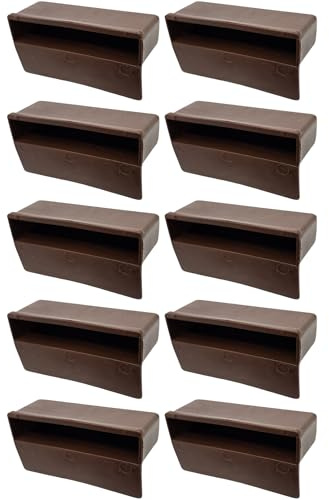 cyclingcolors 10x Lattenhalter Monolatte 63 x 12 mm Kunststoff für Lattenrost Holzrahmen Bett Endkappen Befestigung Lasche Klammer Schraube, Dunkelbraun