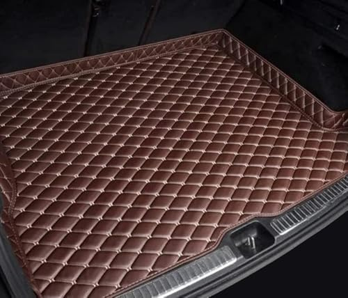 Auto Leder Kofferraummatte für VW T-ROC II ab 2025 2026, Wasserdicht Kofferraumwanne Schutzmatte Antirutsch Kofferraum Schutz Interieur Zubehör,F/Coffee