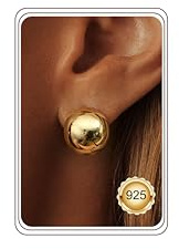 Dochais 925 Silber Creolen Ohrring für Damen Ohrringe Hypoallergen | Klobige Chunky Ohrringe14K Gold Creolen Leichte Schmuck Geschenke Gold/Silber