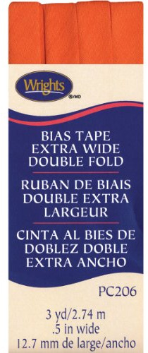 Wright Products Wrights Double Fold Bias Tape 1/2 X3yd, Orange Peel