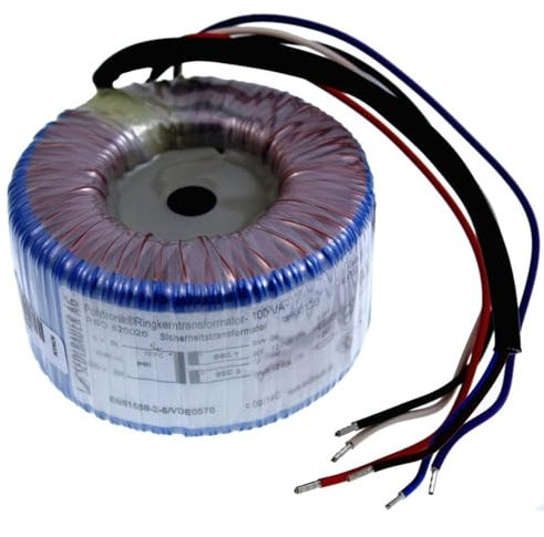 Lumonic Ringkerntrafo Transformator 100VA 2x18V für Audio, Industrie, Halogen und Schienensysteme - 230V Eingangsspannung - 36V Sekundärspannung - Modell RSO-825028