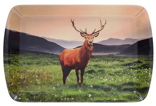 Highland Stag Melamine Small Rectangular Serving Tray Snack Platter Lightweight